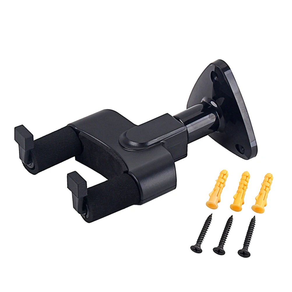 

Black Guitar Hanger Wall Mount Holder for Guitars Banjos Basses Mandolins Space Saving Sturdy Hook Rack Stand for Drywall