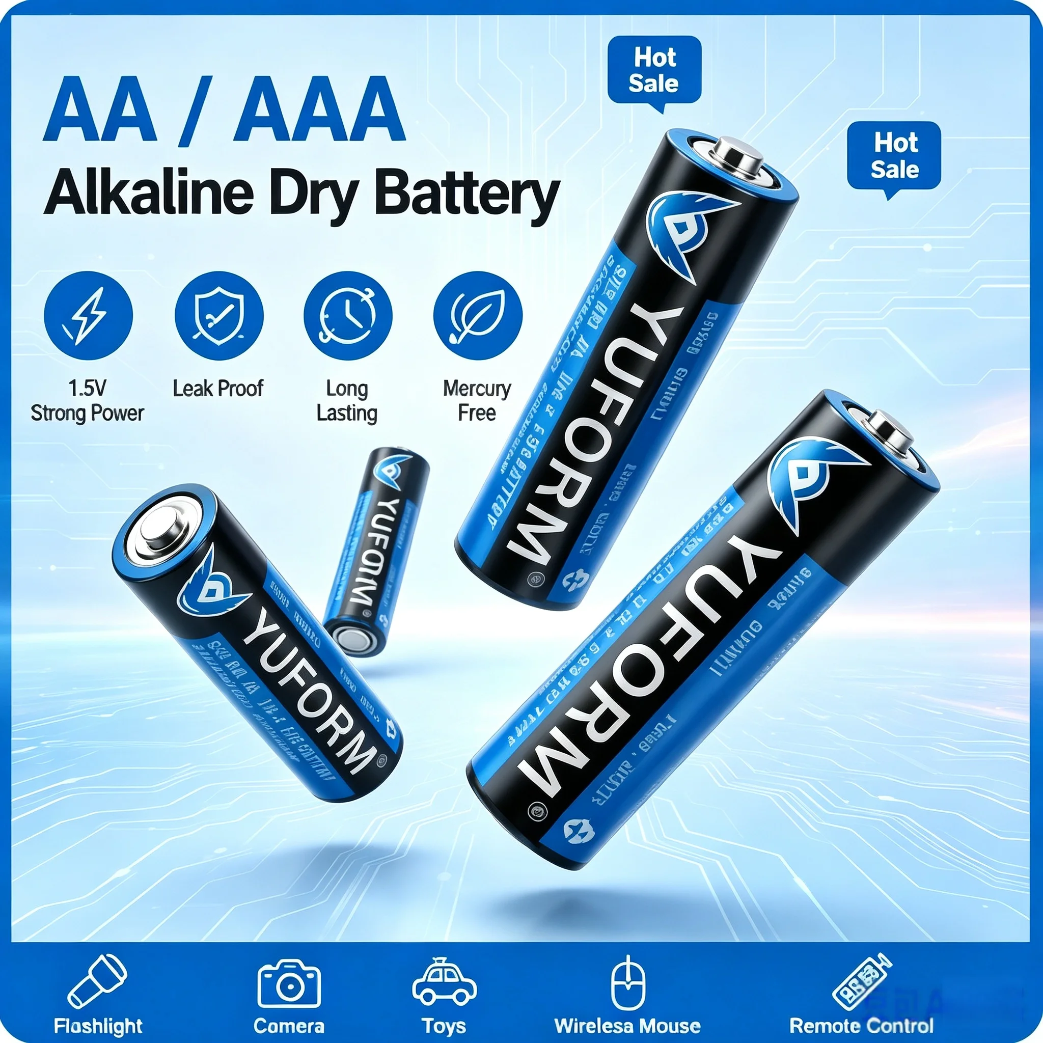 NewAAA/AA Battery 1.5V Disposable Alkaline Dry Battery For LED Light Toys Mp3 Camera Flash Shaver CD Player Wireless Mouse