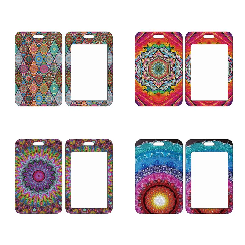 Mandala Pattern  ID Card Holder Student Campus Card Cover Pretty Bank Bus Card Case Gift Card Protectors