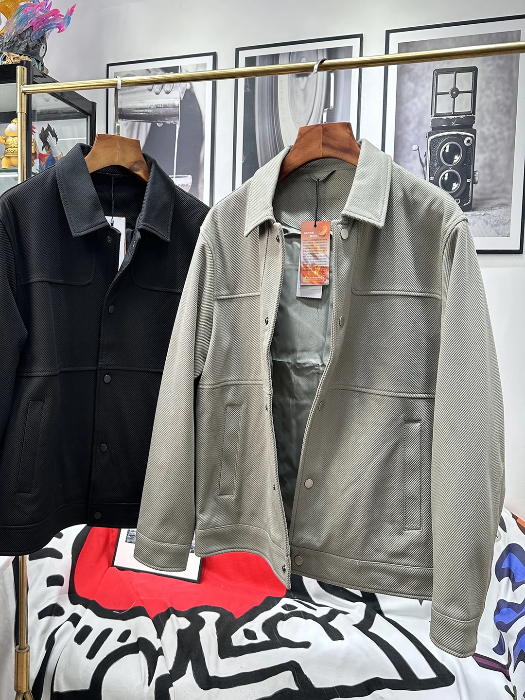 

Busin Commute Texture Casual Men's Jaet 25 Year ODM Cany Single Autumn Adstrative Coat Long Sve Flip Collar