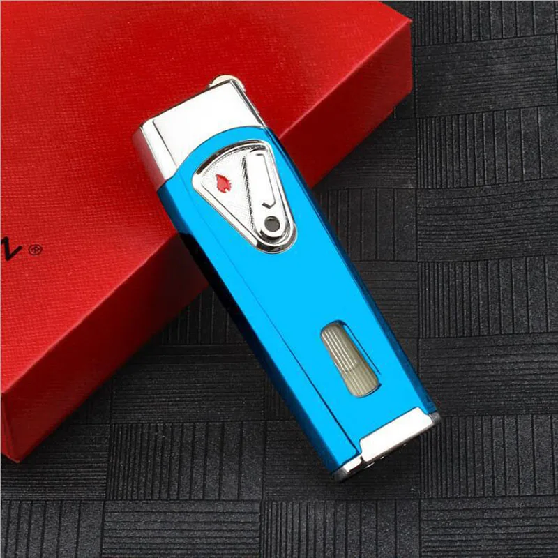 JOBON Creative Metal Outdoor Windproof Butane Gas Lighter Blue Flame Turbo 2 Torch Jet Cigar Lighter Kitchen Baking BBQ Tools