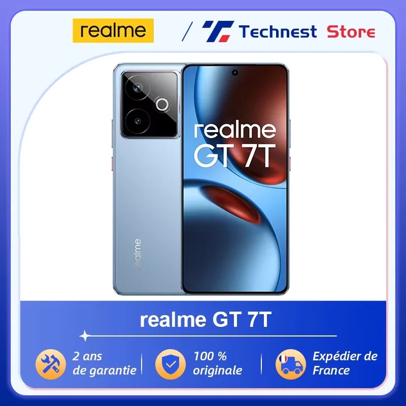 Version mondiale realme GT 7T 5G AI Smartphone Mediatek Dimensity 8400 Max Ecran AMOLED 6.8 » Batterie 7000 mAh Chargement 120W