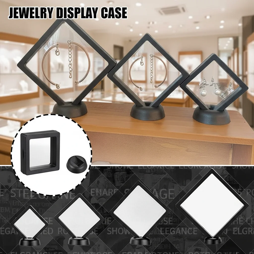 3D Floating Frame Display Jewelry Box Suspension Storage Film Holder Floating Frames PE Flexi Antioxidation Organizer Jewel