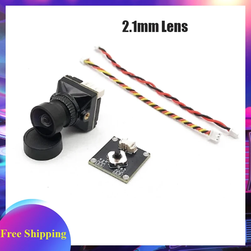 JINJIEAN BAT 1800TVL Night Vision FPV Camera With 2.1mm Lens 1/2.8 Sensor D-WDR NTSC/PAL Switchable for RC Racing Drone Frame
