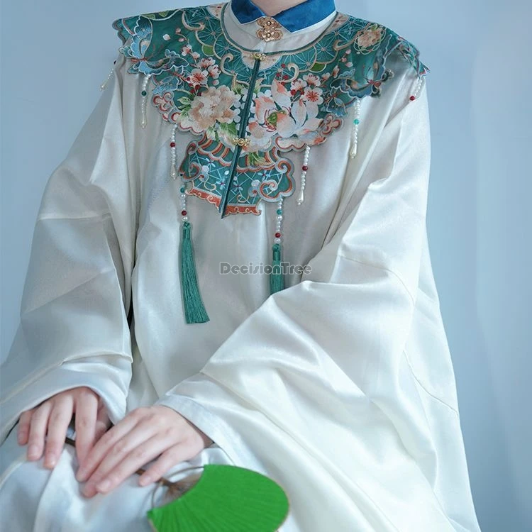 

2026 chinese ancient ming dynasty style original hanfu cloud-shaped embroidered accessories traditional hanfu shawl accessory