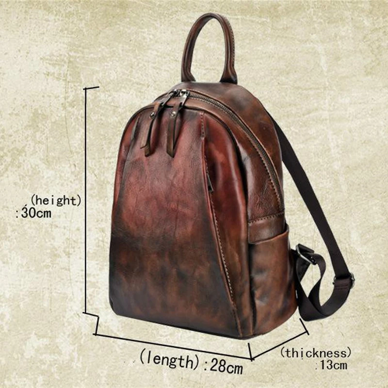 MOTAORA Retro Large Capacity Backpacks For Women Genuine Leather Bag Ladies 2024 New Cowhide Leisure Travel Women\'s Backpack