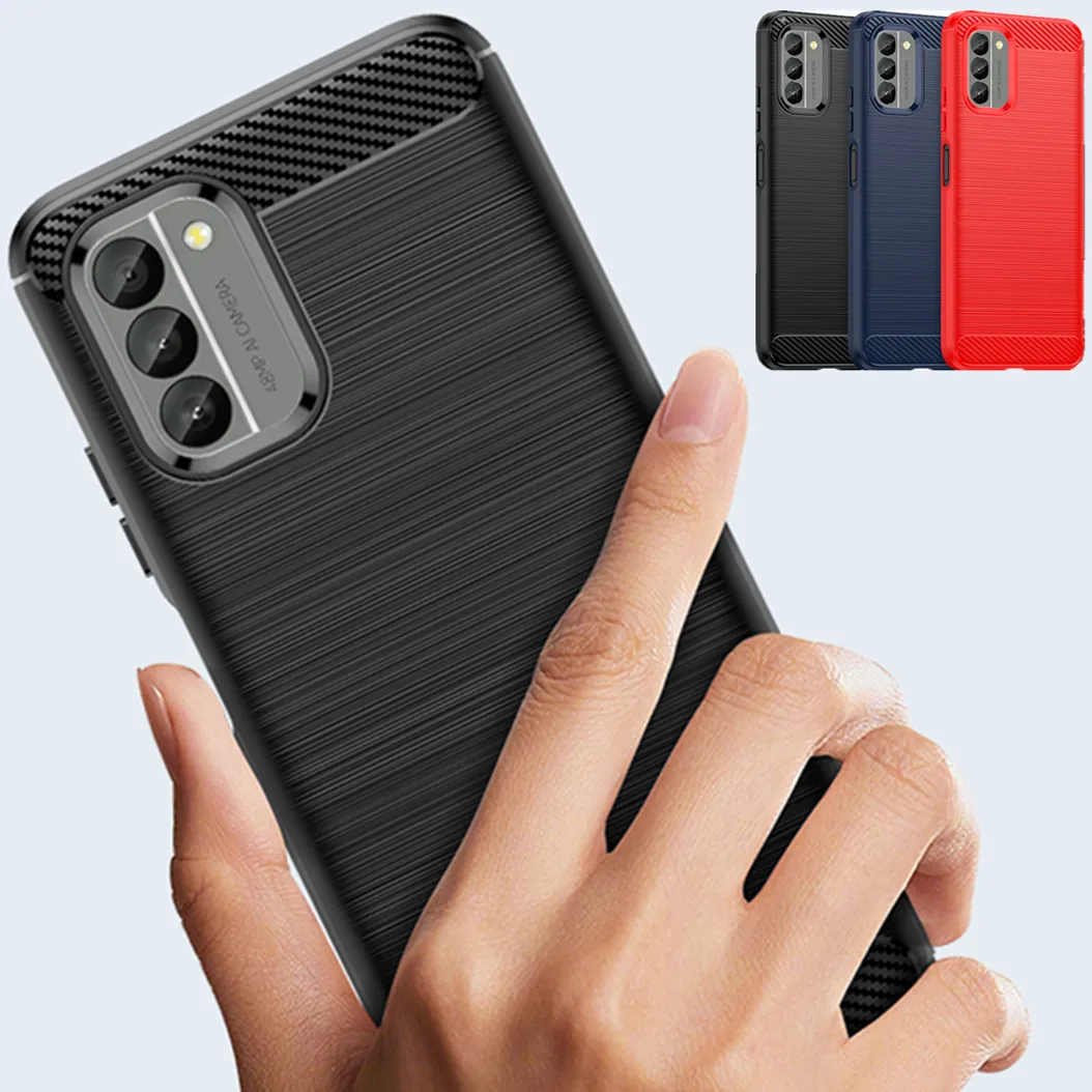 Textura de fibra de carbono tpu caso para nokia g310 g22 g42 g60 g11 g22 g50 g10 g20 capa protetora à prova de choque funda coque