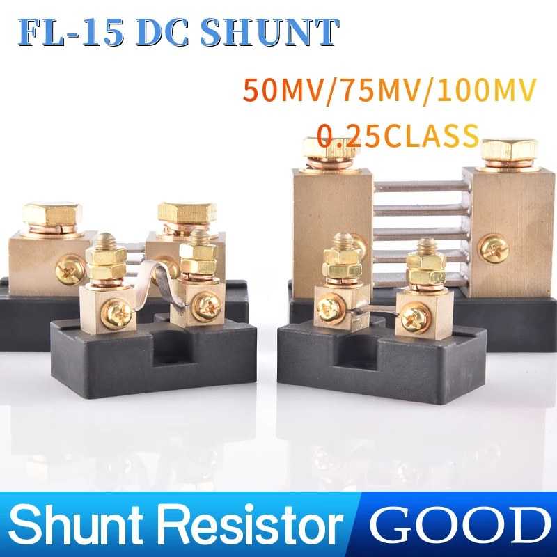 CG 0.25% USA Type FL-15 5A 10A 20A 50A 75A 100A 200A 300A 500A 50mV  100mV Brass Current Mount DC Shunt Resistance With Base75mv