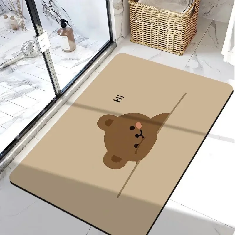 Cartoon Diatom Mud Floor Mat Bathroom Can Absorb Water Prevent Skidding and Quickly Dry Mat and Enter The Door Mat