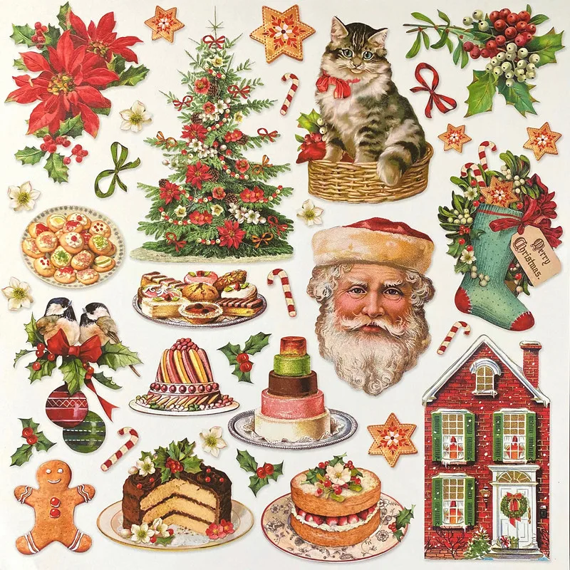 Santa Gingerbread House Christmas stickers/Scrapbooking Stickers /Decorative Sticker /DIY Craft Photo Albums