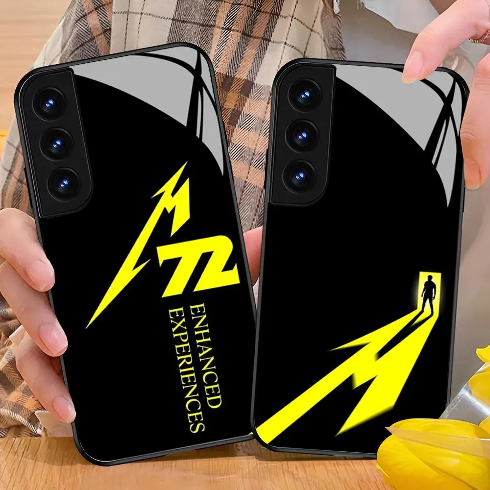 Funda de teléfono Metallica 72 Seasons-S para Samsung Galaxy S24 S26 S25 S23 S22 S21 S20 FE Edge Plus Ultra, cubierta de cristal negro