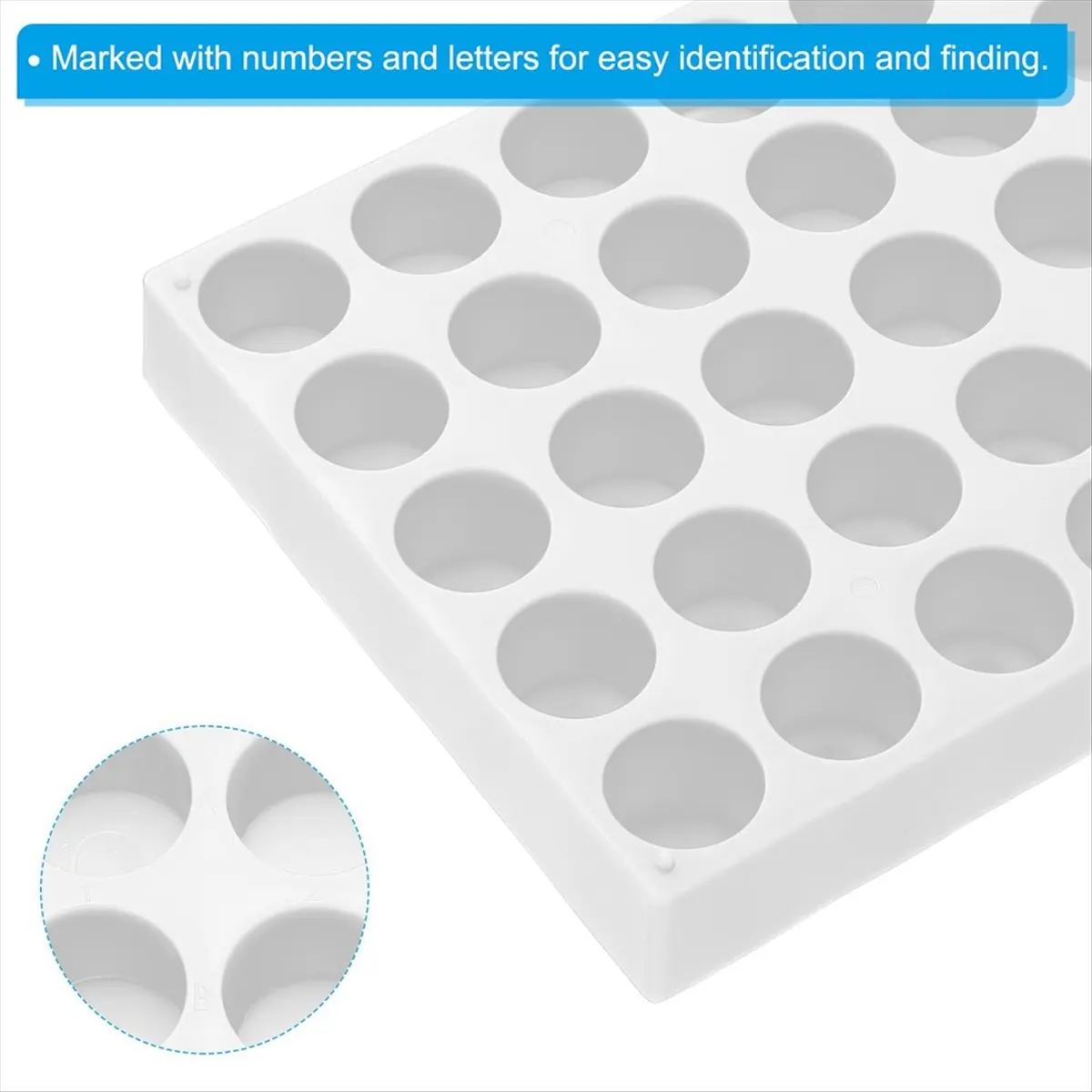 SALE AA63 Vial Rack for Autosampler Vials, Vial Tray Holder 40-Well Stackable Test Tube Rack Vial Holder 20ml White