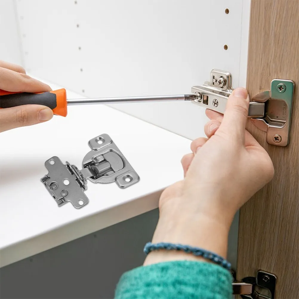 2Pcs Cabinet Door Hinges Soft Closing Concealed Adjustable Folding Inward Opening Invisible Metal Hardware for Wardrobes