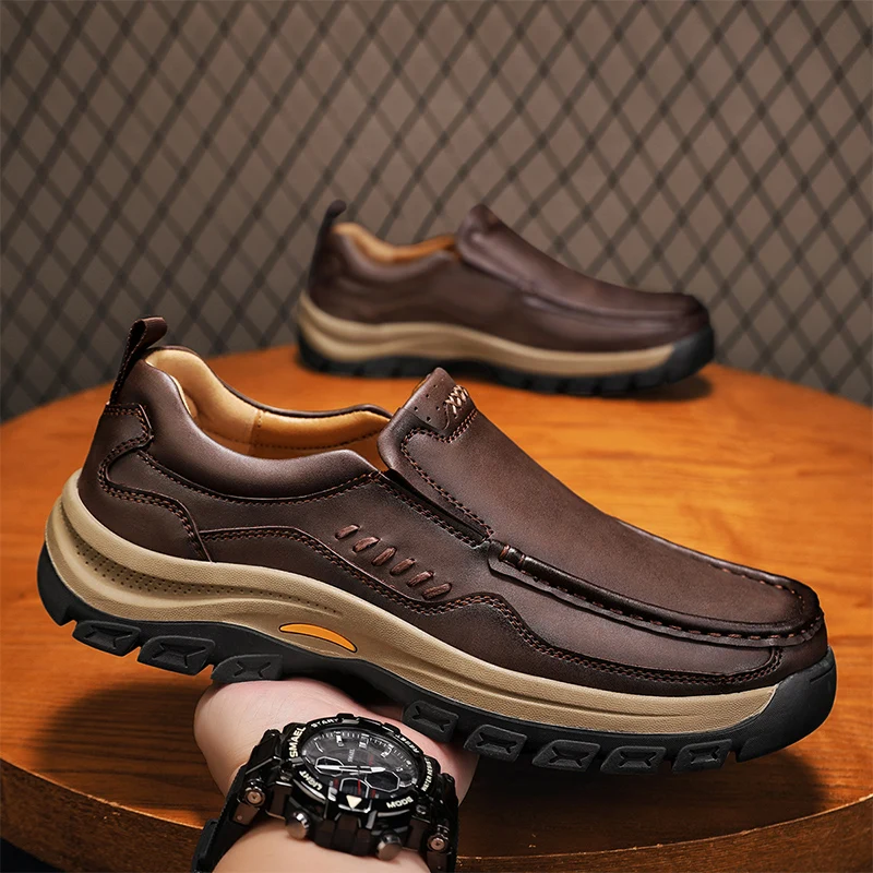 

Мужские лоферы с плоской строчкой, удобная дышащая повседневная мужская обувь, размеры 38-48