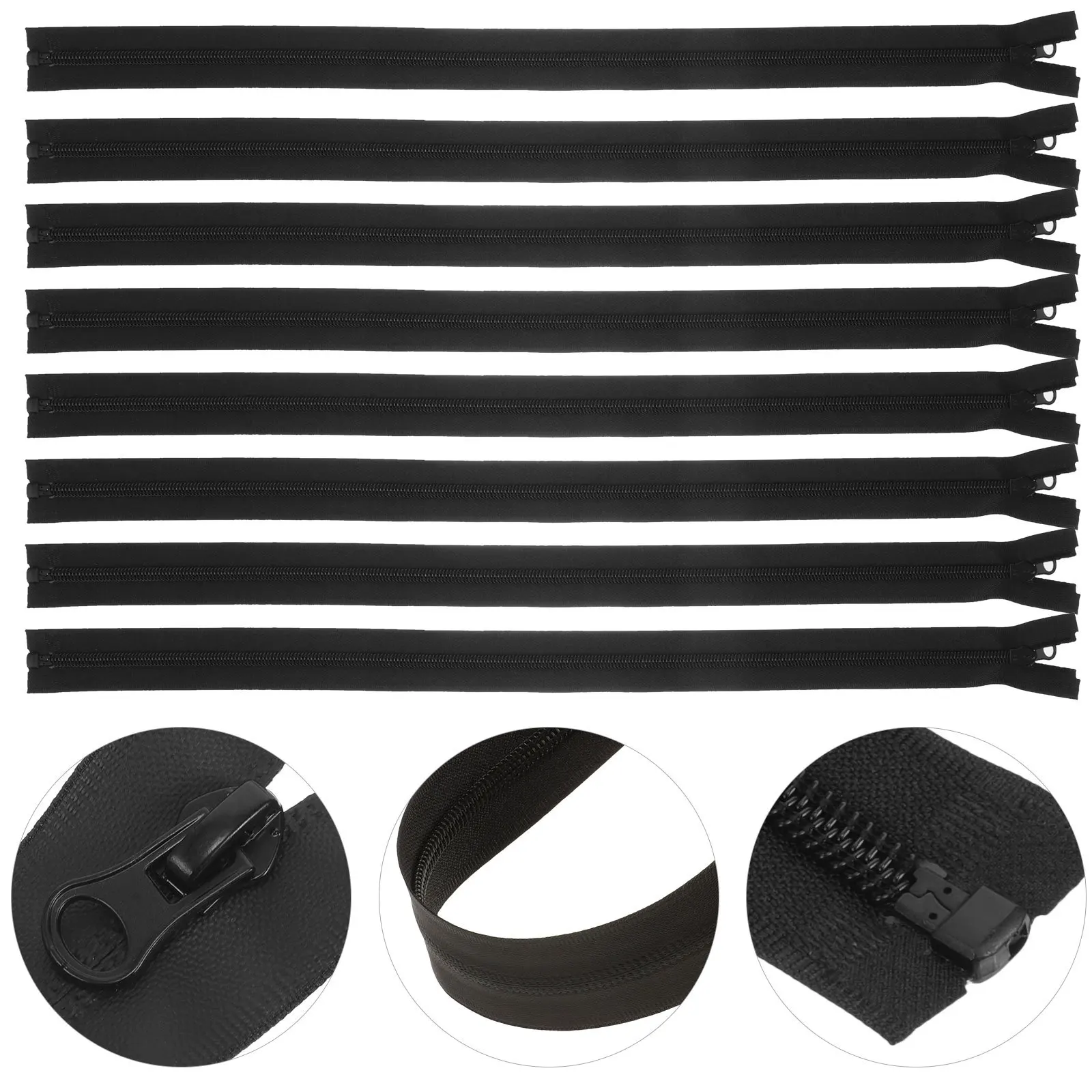 

10Pcs Waterproof Zippers for Bags Sewing DIY Crafts Nylon Zipper Pulls Multi-Use Material Zipper for Bags DIY Sewing Zippers