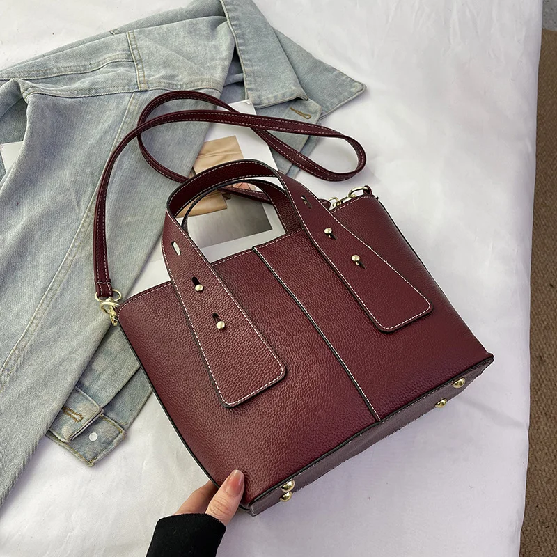 

Женская сумка, новая высококачественная сумка через плечо, большая вместительная портативная сумка для мамы, простая изысканная индивидуальность для отдыха