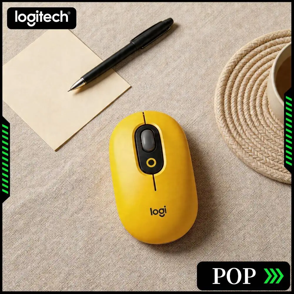 Multi Pairing Function Wireless Mouse Logitech M350 POP Soft Touch Mute Buttons For Notebook PC Chromebook Office Work
