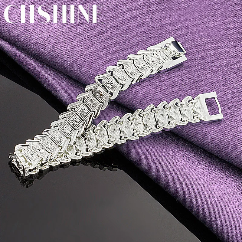 CHSHINE 925 Sterling Silver Watch Strap Bracelet For Women Men Wedding Engagement Party Fashion Charm high quality Jewelry