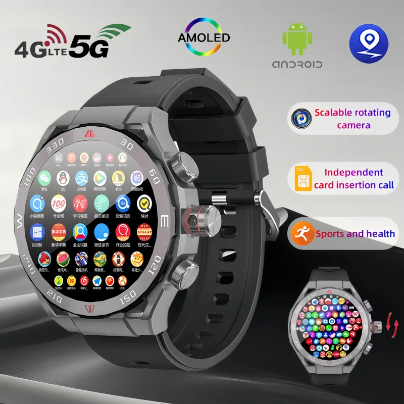 

Vp900 Смарт-часы с GPS-навигацией AMOLED HD-экраном для фитнеса, 4G, SIM-карта, камера, видеозвонок, водонепроницаемые умные часы, новинка 2025 г.