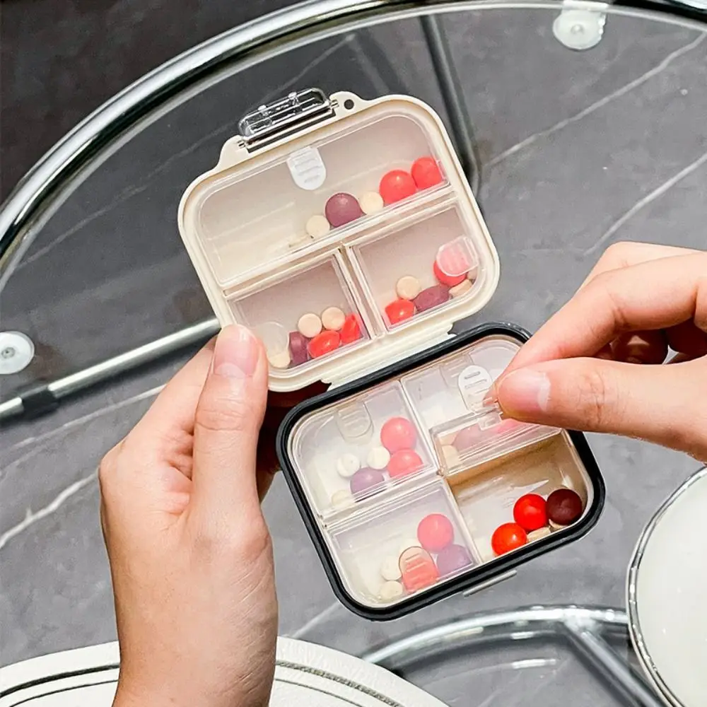 Supplement Holder Portable Travel Pill Organizer Fashion 7 Compartments Pill Box Bow with Lids Pill Dispenser Fish Oils