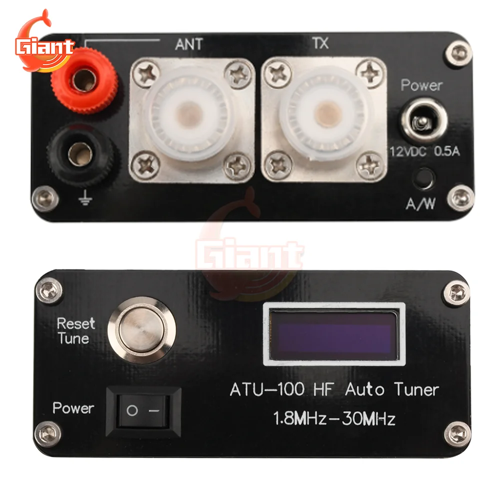 ATU-100 DC10-15V Mini Automatic Antenna Tuner 1.8MHz-50MHz Radio Communication Station OLED Display High-frequency Short Wave