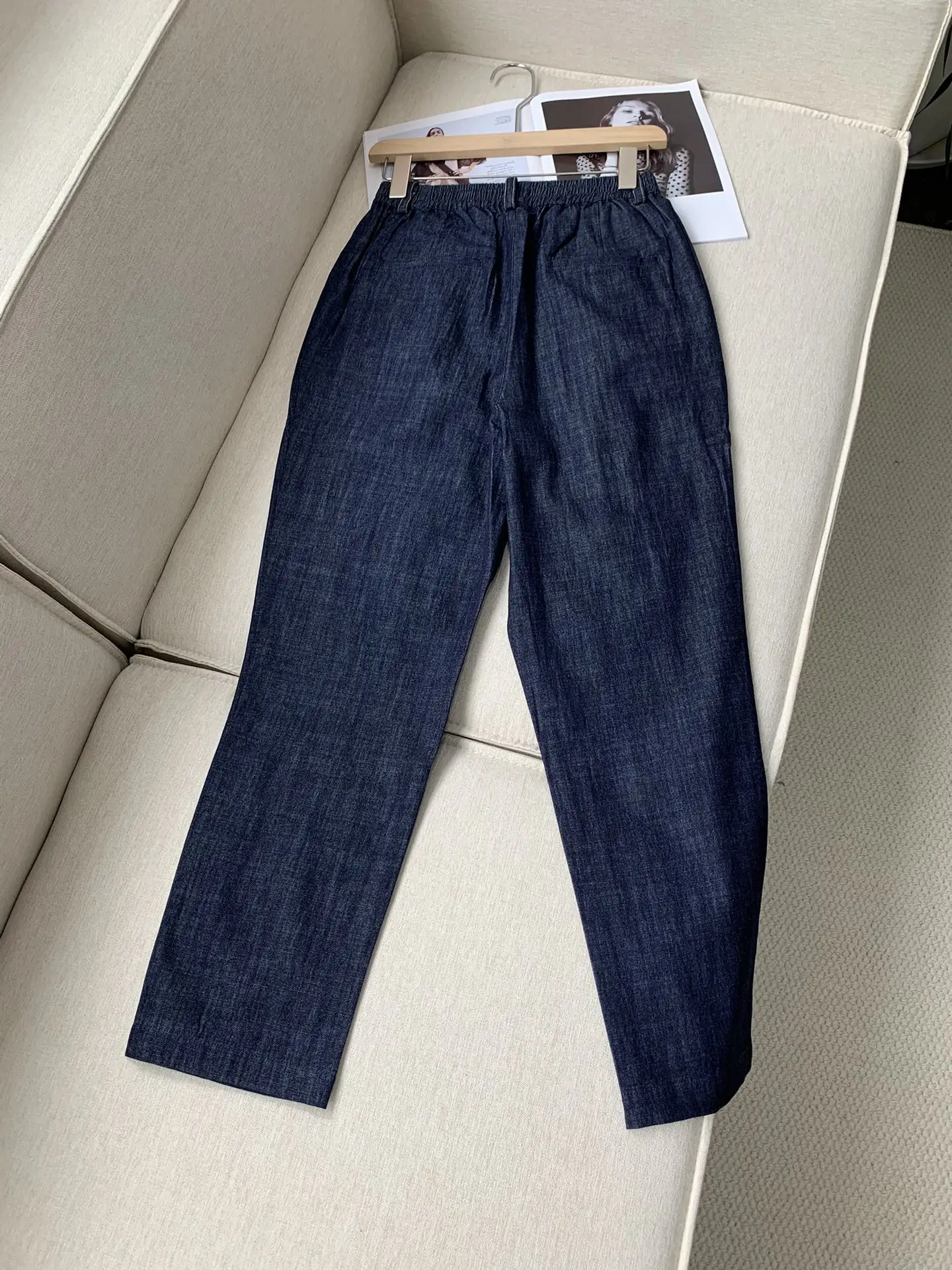 Women's Pants 2024 New Spring Autumn 100% Cotton High Waist Tapered Loose Casual Trousers