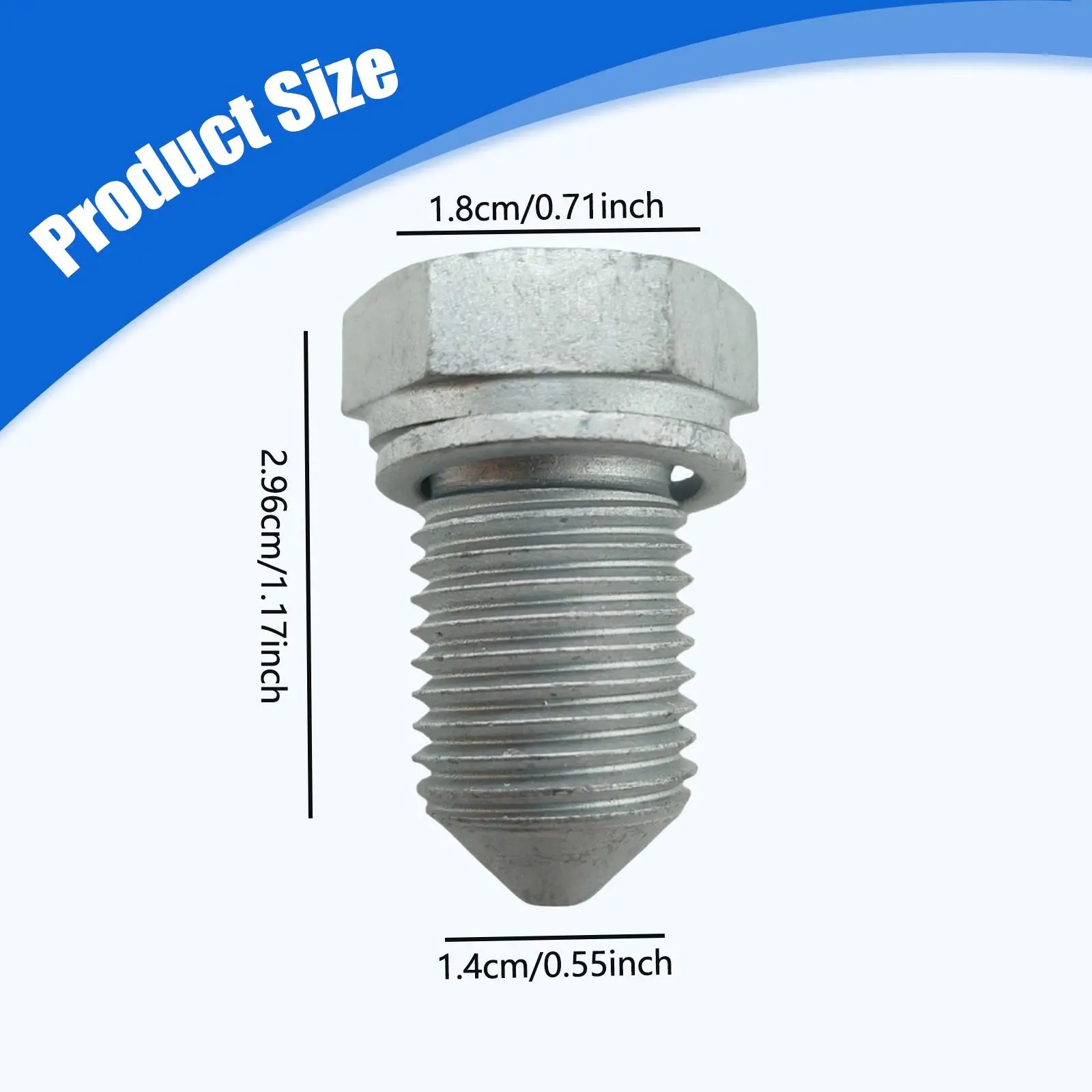 Oil Drain Plug Easy to Install Head Size 18mm Wear Resistant with Washer