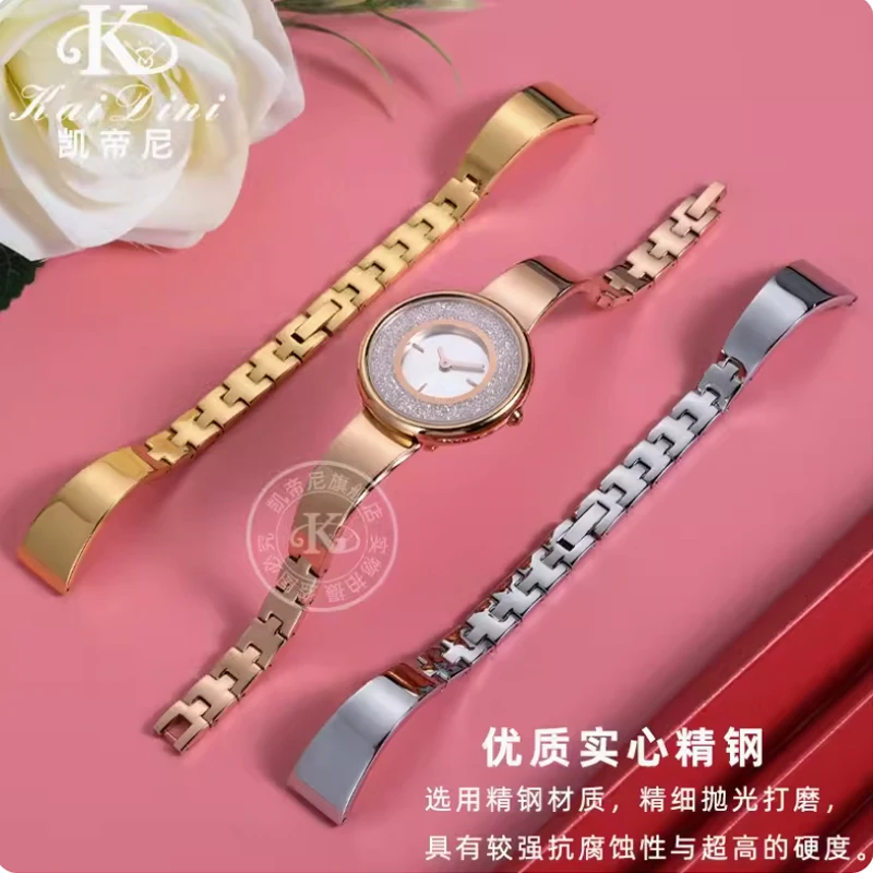 For Armani Watch Strap Steel Belt Female Sky Star AR1926 AR1763  Ferris Wheel 10mm12mm14mm Stainless Steel Watch Chain Rose Gold