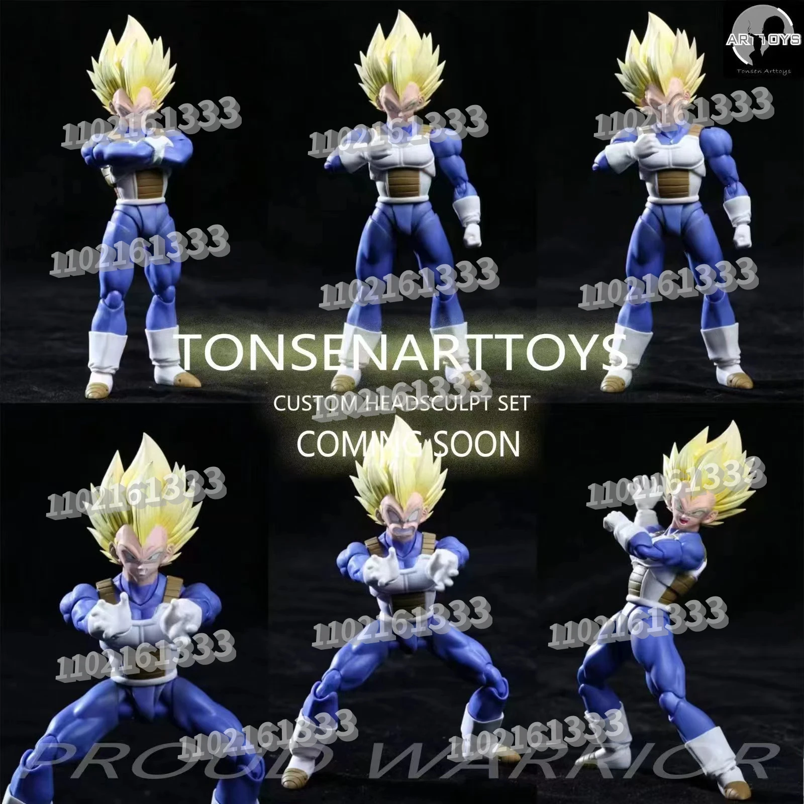 In Stock Tonsenarttoys Dragon Ball Primitive Prince Berserker Blue Silent Avenger Vegeta Anime Action Figure Head Headsculpt