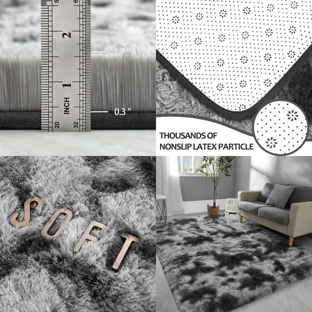 

Большие коврики 8x10 для гостиной, ковры Tie-Dye серо-черного цвета, идеально подходят для спален, детских и домашнего декора.