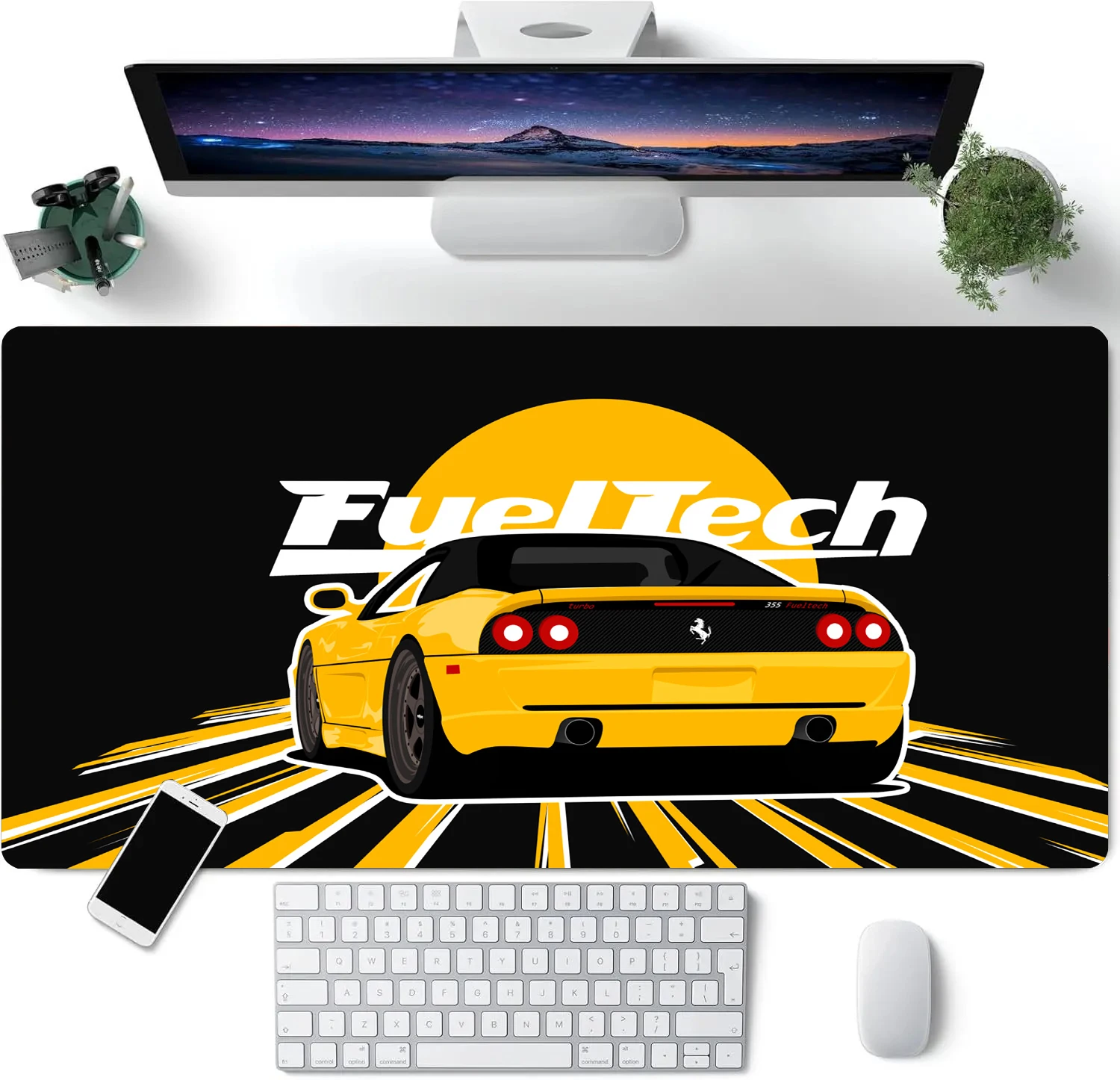 

FERRARI Sunset Sportscar Mouse Pad Large Computer Office Game Mat Rubber Anti-slip Gaming Accessories Keyboard Long Desktop Pads