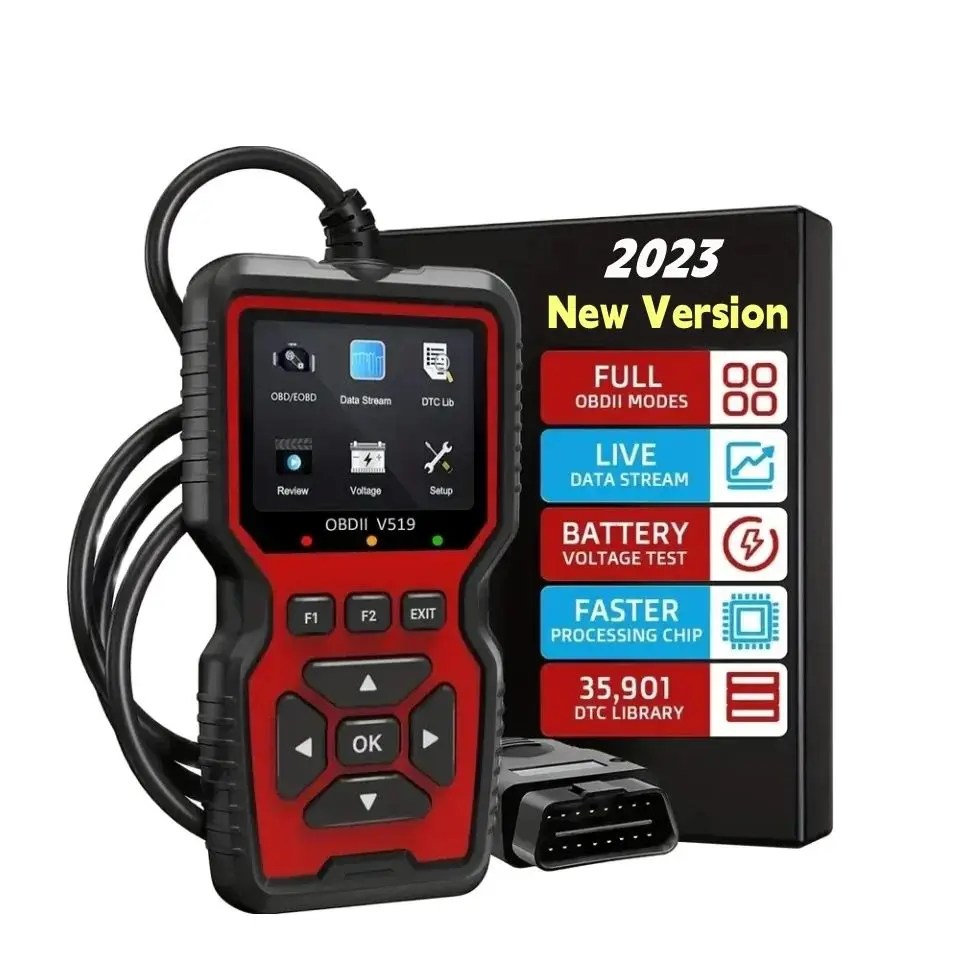 

V519 OBD2 сканер живые данные профессиональный механик диагностический считыватель кодов инструмент для проверки двигателя свет тест на напряжение батареи