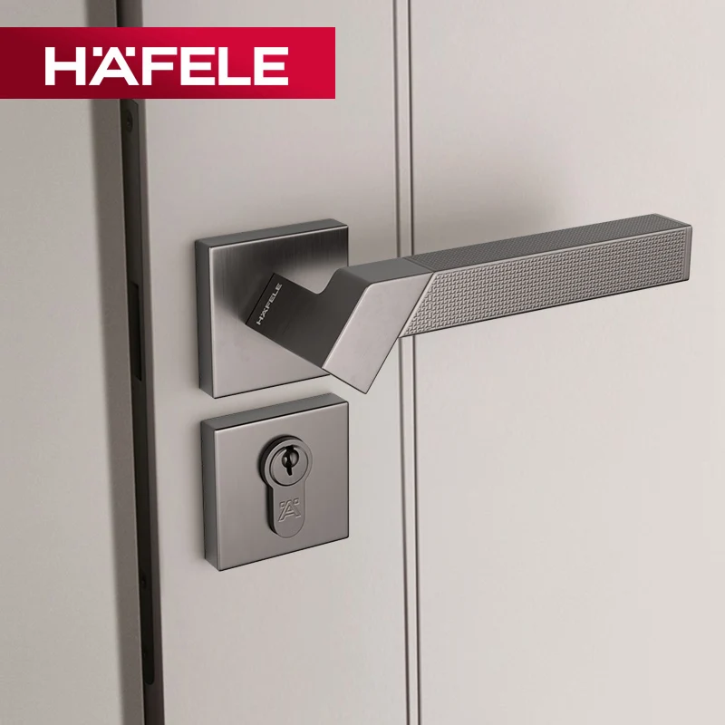 HAFELE ecological door lock silent modern simple solid wood door copper alloy gray black matte