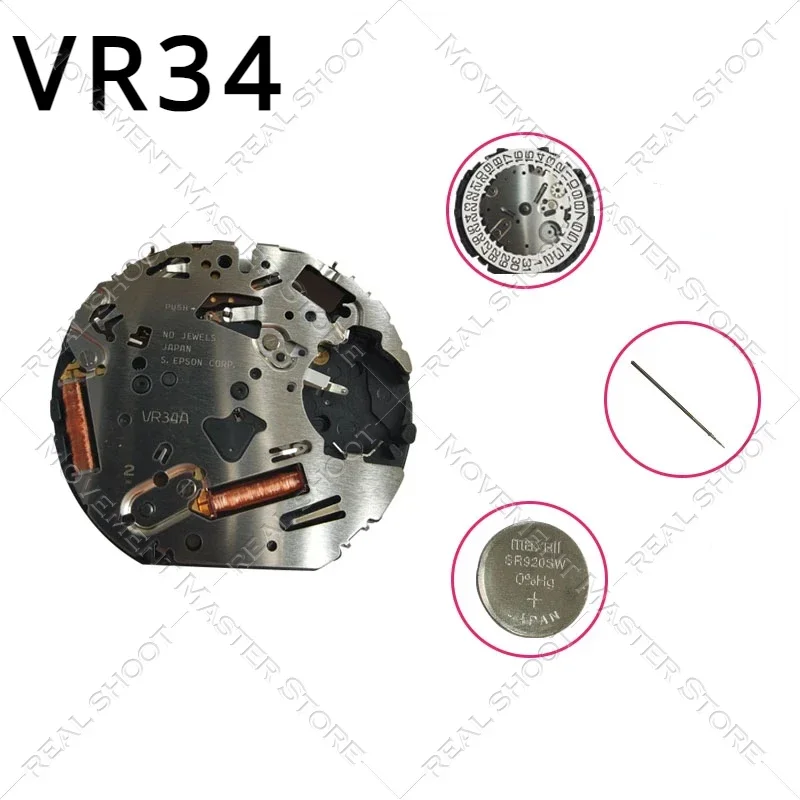 Nuovo movimento al quarzo VR34 originale giapponese VR34A movimento multifunzionale a sei pin accessori per il movimento dell'orologio