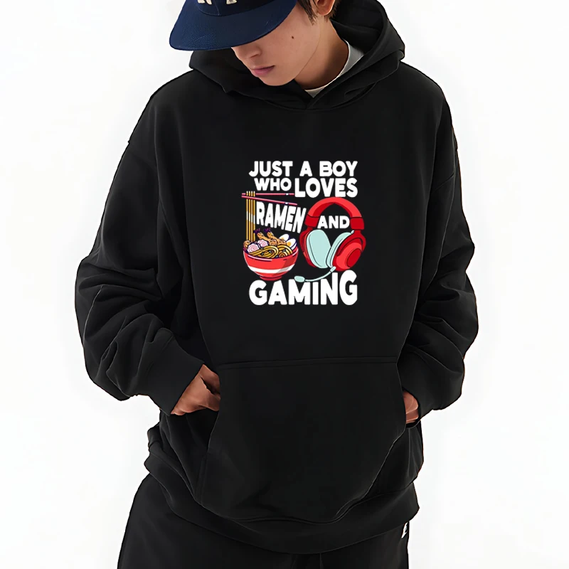 

Ramen And Gaming harajuku fashion Graphics Hoodie Men women Japanese style pullover oversized Sweatshirt streetwear Unisex