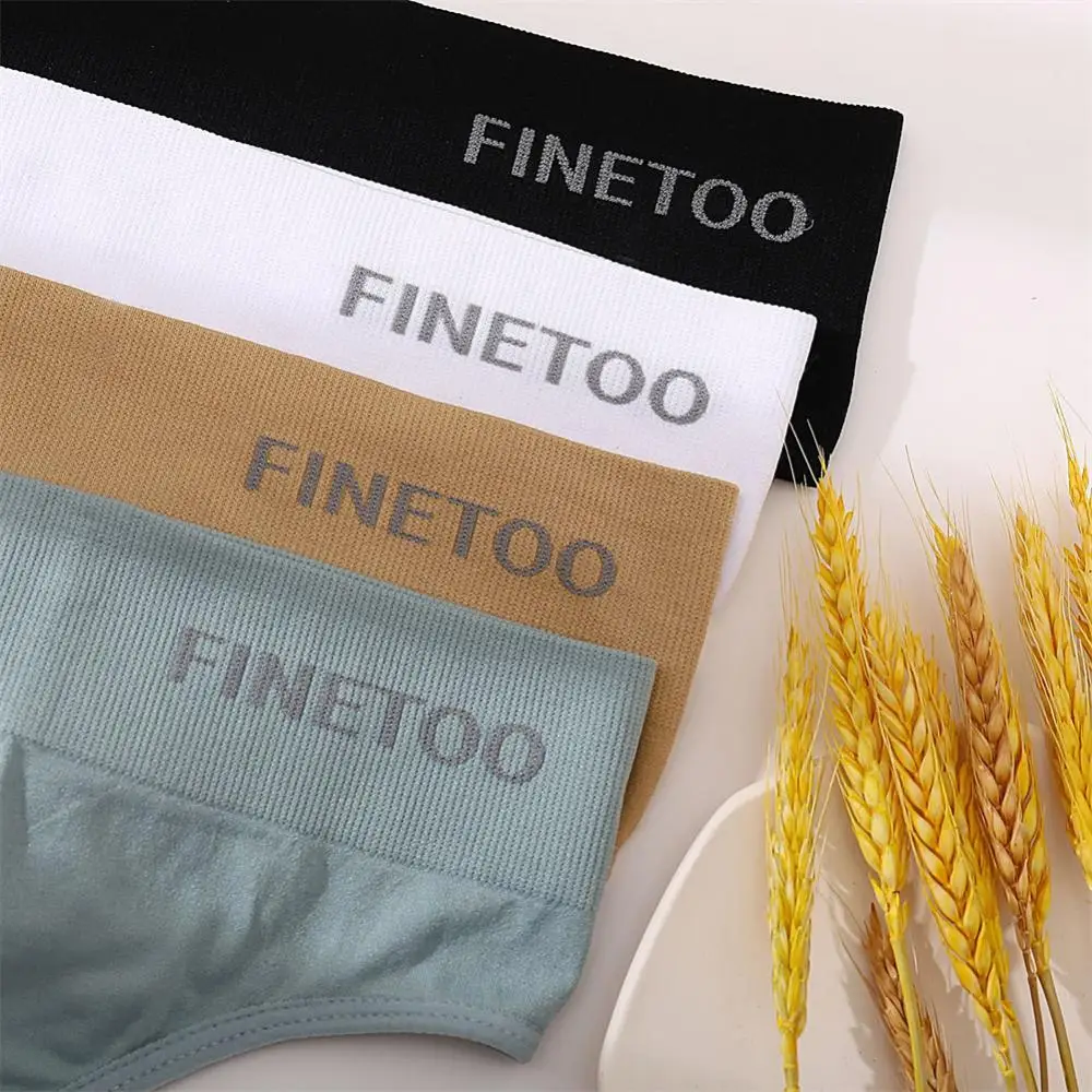 Finetoo Women Cotton Underwear Cotton Ladies Panties Low Waist Sexy Sports Thong Seamless Solid Color High Elastic Thong Women