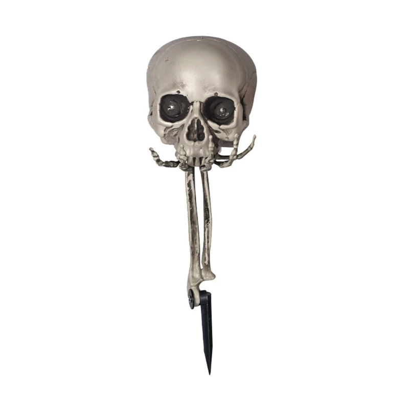 

Realistic Skeleton Stake Sound Activated Scary Skull Head Halloween Decoration for Yard Display Outdoor Adorment