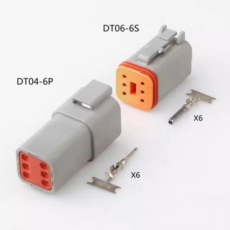 1/5 Set Deutsch DT Connector 2P 3P 4P 6P 8P 12P Female and Male Waterproof Electrical Wire Connector Plug Auto Motor Pins