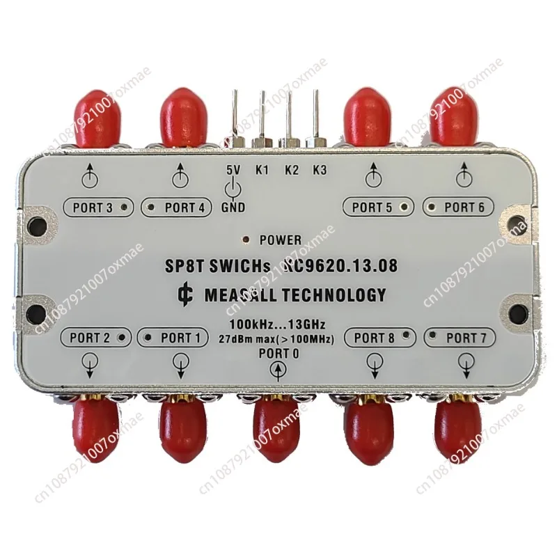 

LF~8GHz Microwave Switch, 8-Way Electronic Switch SP8T RF Gator, Ultra-Wideband Eight Selections With One Indicator