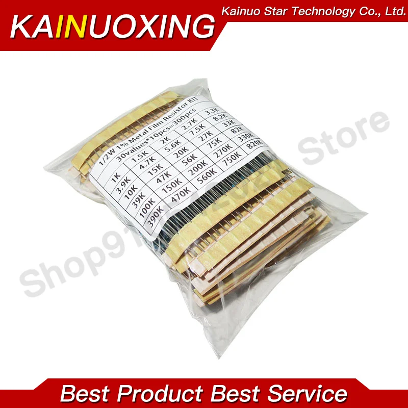 150PCS 300PCS 1/4W 1/2W 1W 2W 3W Resistance 1% Metal Film Resistor Assortment Kit Set 30Kinds Each 5/10PCS 1~750 1K~820K Ohm