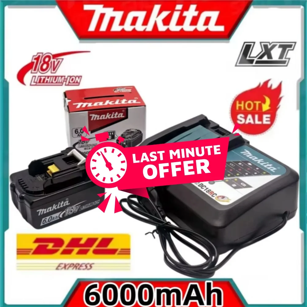 

Premium 18V 6.0Ah Lithium-ion Makita Battery Pack BL1860 BL1850 BL1840 BL1830B Compatible with Makita 18V Power Tools