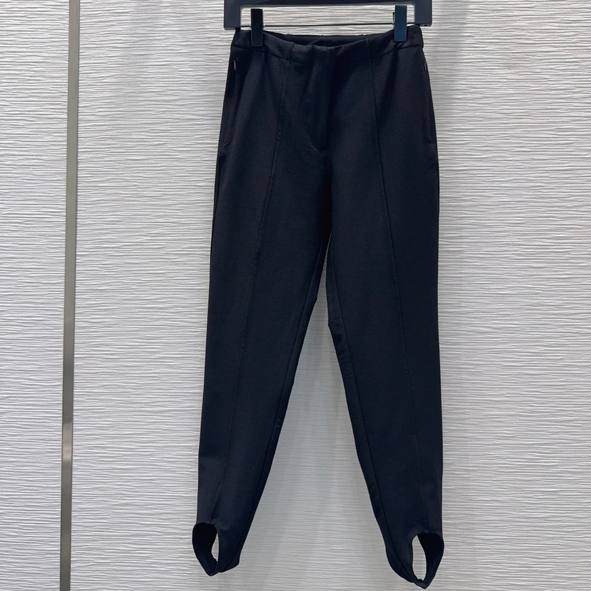 High Quality Women High Waist Stirrup Pants Slim Center Seam Trousers Commute Black Casual Pants lyt2610907