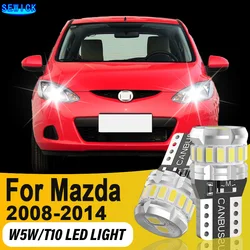 2x Led T10 Car Lights CANBUS Dome Reading Bulb Parking Clearance Lamps For Mazda 2 Demio DE 2008 2009 2010 2011 2012 2013 2014