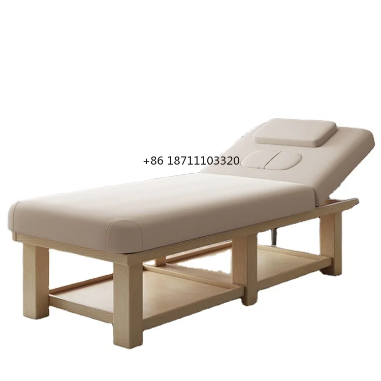 Foshan Kisen height adjustable high end beauty bed massage table bed facial eyelash bed with wood frame salon equipment