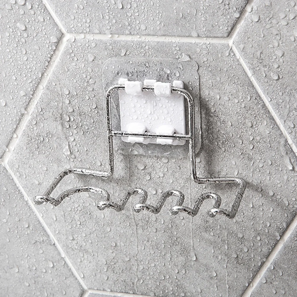 

Stainless Steel Toothbrush Holder 3 Slots 1 Razor Slot No Drill Wall Mount Bathroom Organizer Rustproof Kitchen Storage Rack