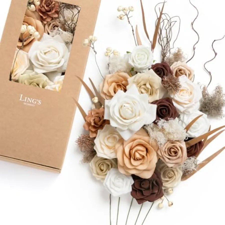 

Роскошная комбинированная коробка для искусственных цветов с стеблями искусственной зелени, пенопластовыми розами, гардения, шелковой ивы и тканевыми цветами для Ele