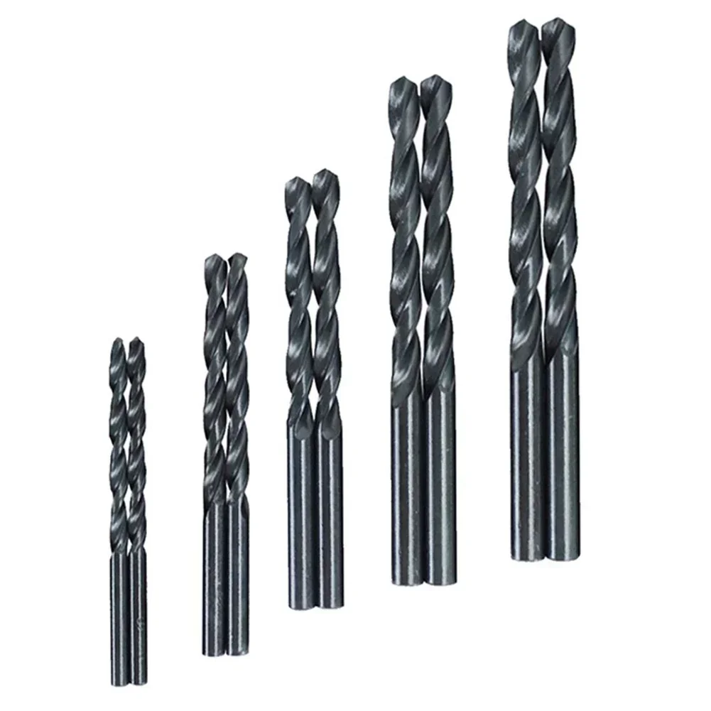 10pcs Hss Drill Bit Set High Speed Steel Black Coated Wring Drill Bit For Steel Wood Plastic Metal Drilling Cutter Tools 3-8mm