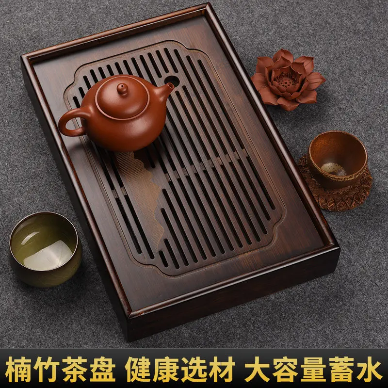 Bamboo Tea Tray Mini Water Storage Dry Tea Table Modern Simple Kung Fu Tea Sea Plate for Household Office Living Room