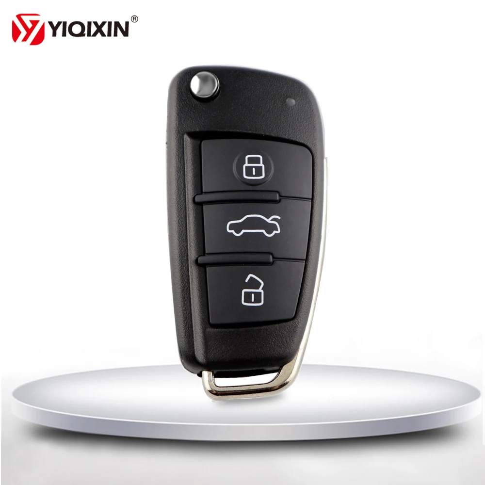 YIQIXIN 3 Button Folding Remote Car Key Shell Fob Cover Case For Audi Q7 B7 Q3 A3 TT A2 A8 A6 A6L A4 S5 C5 C6 B6 Remote Housing