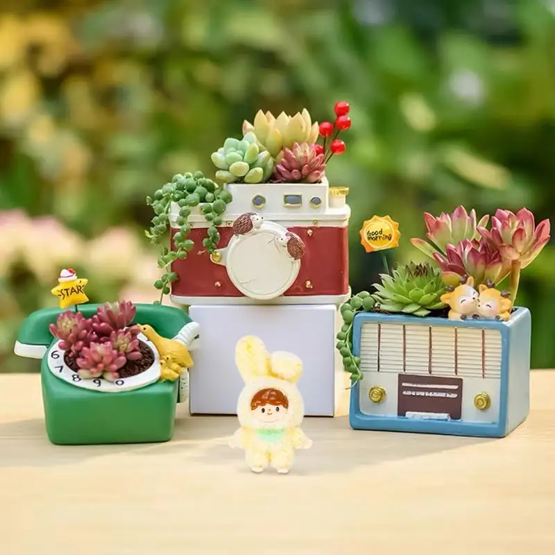

Cartoon Figures Adorable Flocking Doll Figures Fashion Miniature Dolls Home Room Desktop Decoration Trendy Collectibles